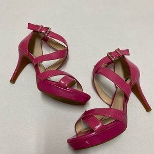 Alex Marie Womens Hot Pink Strappy Heels Size 7.5
